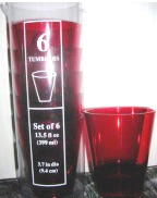 (image for) Tumblers Drinking Cups Plastic Glasses Red Set of 6 - Click Image to Close